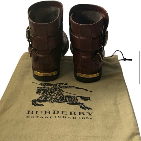 Authentic Burberry brown leather Ankle Boots with box and dust bag - Picture 5 of 10